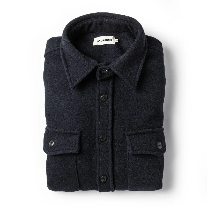 Men jackets with a media - friendly pocket for easy access to gadgets Men coats made from recycled materials for an eco - friendly choice The Maritime Shirt Jacket in Deep Navy Men jackets with a media - friendly pocket for easy access to gadgets Men coats made from recycled materials for an eco - friendly choice The Maritime Shirt Jacket in Deep Navy