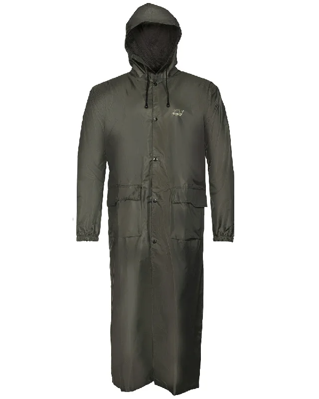 Men jackets with a hidden interior pocket for secure storage Men coats with multiple inner pockets for convenient storage of essentials Baleno Montana Long Raincoat