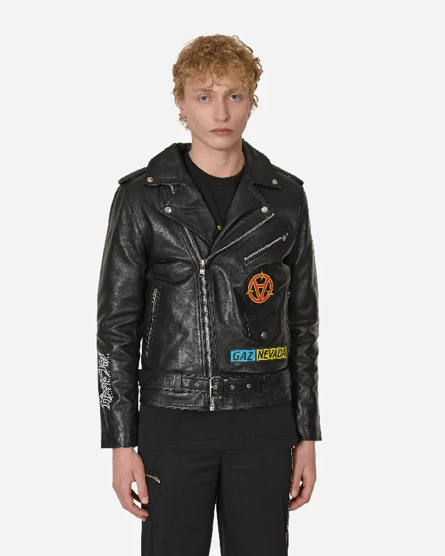 Men jackets with a built - in hood that can be stowed away when not in use Men coats with a hooded design for added protection against the elements Gaznevada Leather Jacket Black Men jackets with a built - in hood that can be stowed away when not in use Men coats with a hooded design for added protection against the elements Gaznevada Leather Jacket Black