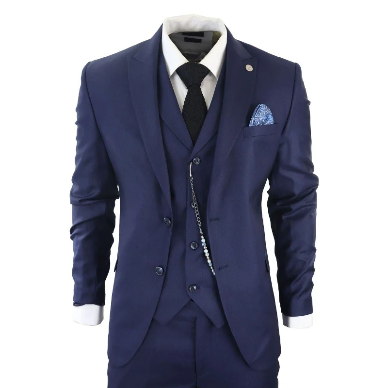 Tailored men jackets to pair with formal trousers for business meetings Men coats with a drawstring waist for a customizable fit Men's Classic 3-Piece Plain Navy Suit Tailored men jackets to pair with formal trousers for business meetings Men coats with a drawstring waist for a customizable fit Men's Classic 3-Piece Plain Navy Suit
