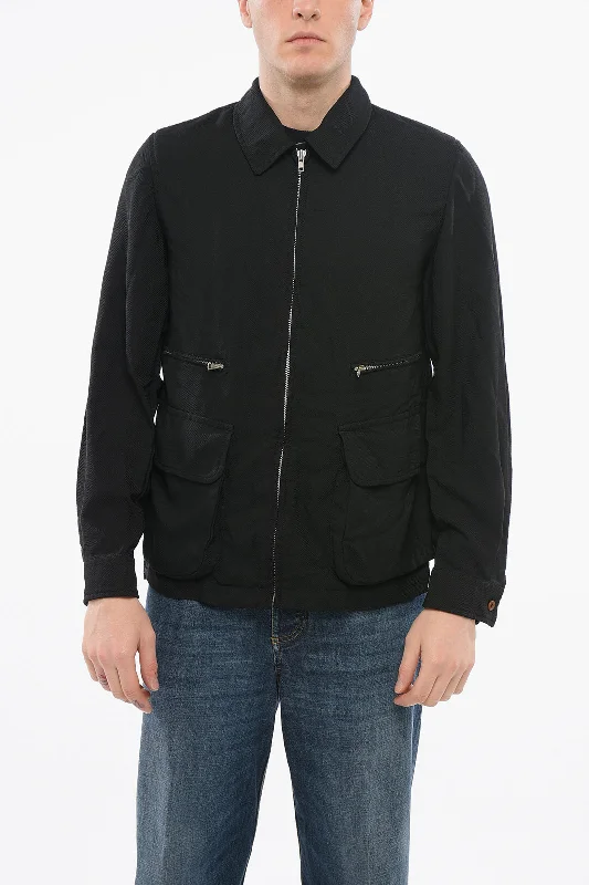 Performance - driven men jackets with breathable fabric for sports Men coats with a stand - up collar for a sleek and modern look Comme Des Garçons Black Multipocketed Overshirt With Front Zip Performance - driven men jackets with breathable fabric for sports Men coats with a stand - up collar for a sleek and modern look Comme Des Garçons Black Multipocketed Overshirt With Front Zip