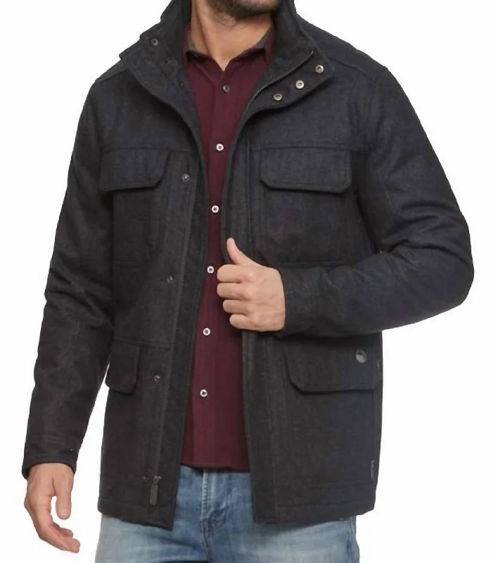 Men jackets with a media - friendly pocket for easy access to gadgets Men coats made from recycled materials for an eco - friendly choice Milford Jacket In Charcoal Men jackets with a media - friendly pocket for easy access to gadgets Men coats made from recycled materials for an eco - friendly choice Milford Jacket In Charcoal