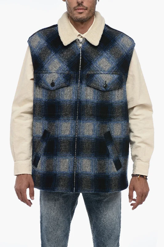 Corduroy men jackets in earthy tones for a rustic charm Men coats with a water - resistant finish for light rain and splashes Isabel Marant Shearling Vest with Tartan Motif Corduroy men jackets in earthy tones for a rustic charm Men coats with a water - resistant finish for light rain and splashes Isabel Marant Shearling Vest with Tartan Motif