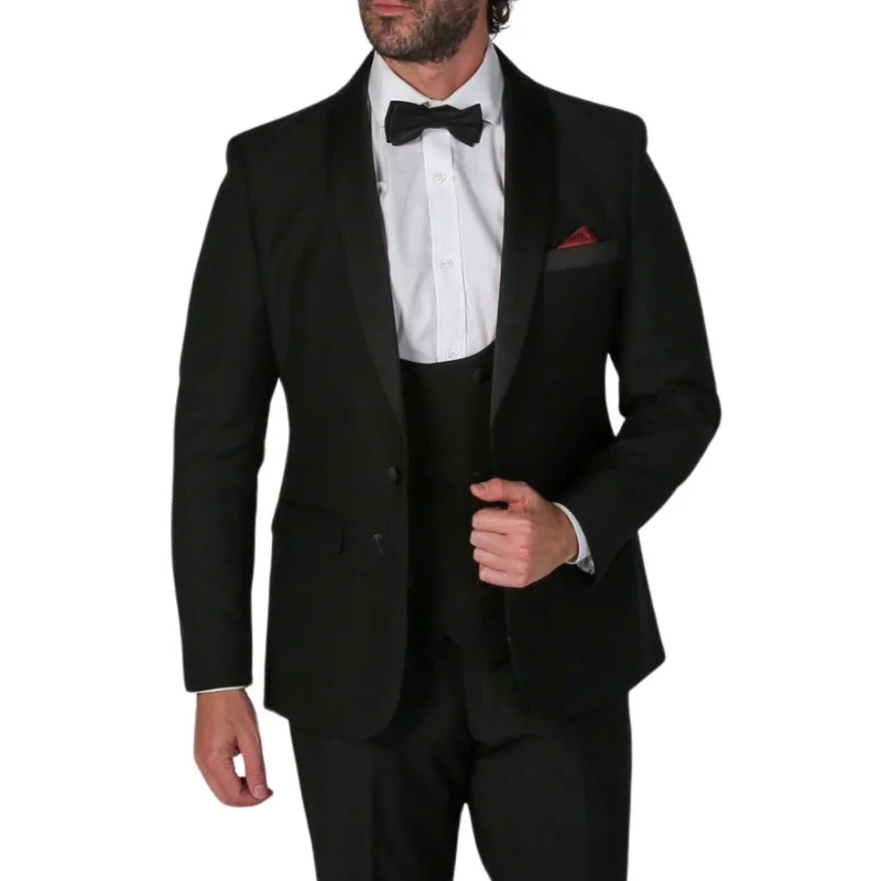 Windbreaker men jackets with UV protection for outdoor activities Long - line men coats reaching below the knee for maximum coverage Men's Black 3 Piece Tuxedo Suit Windbreaker men jackets with UV protection for outdoor activities Long - line men coats reaching below the knee for maximum coverage Men's Black 3 Piece Tuxedo Suit