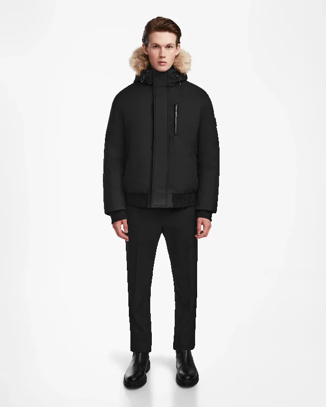 Plus - size men jackets with adjustable drawstrings for a comfortable fit Men coats with a wind - resistant outer layer for blustery weather DEACON MEN'S DOWN BOMBER WITH REMOVABLE FAUX FUR Plus - size men jackets with adjustable drawstrings for a comfortable fit Men coats with a wind - resistant outer layer for blustery weather DEACON MEN'S DOWN BOMBER WITH REMOVABLE FAUX FUR
