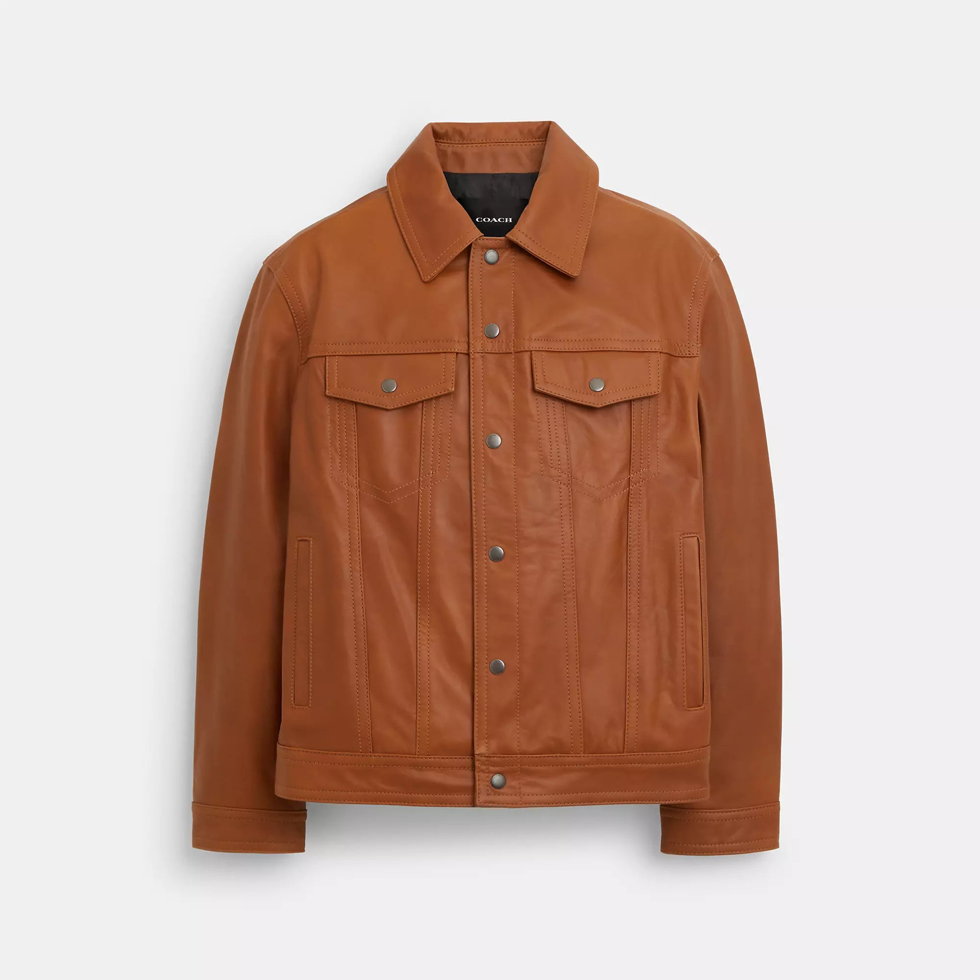 Windbreaker men jackets with UV protection for outdoor activities Long - line men coats reaching below the knee for maximum coverage Coach Outlet Leather Trucker Jacket Windbreaker men jackets with UV protection for outdoor activities Long - line men coats reaching below the knee for maximum coverage Coach Outlet Leather Trucker Jacket