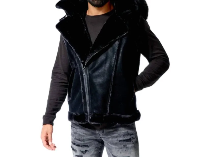 Windbreaker men jackets with UV protection for outdoor activities Long - line men coats reaching below the knee for maximum coverage Men's Denali Shearling Vest In Black Windbreaker men jackets with UV protection for outdoor activities Long - line men coats reaching below the knee for maximum coverage Men's Denali Shearling Vest In Black