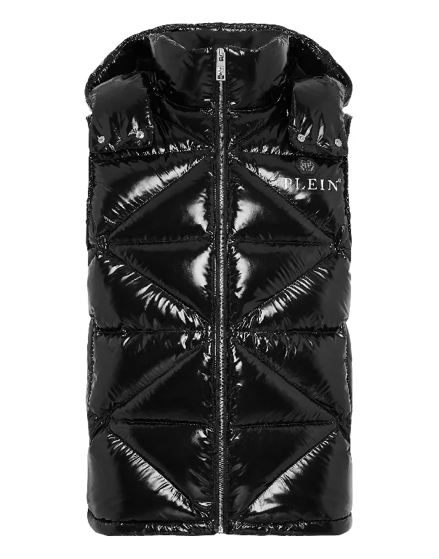 Men jackets with a hidden interior pocket for secure storage Men coats with multiple inner pockets for convenient storage of essentials Sleeveless Jacket Hexagon