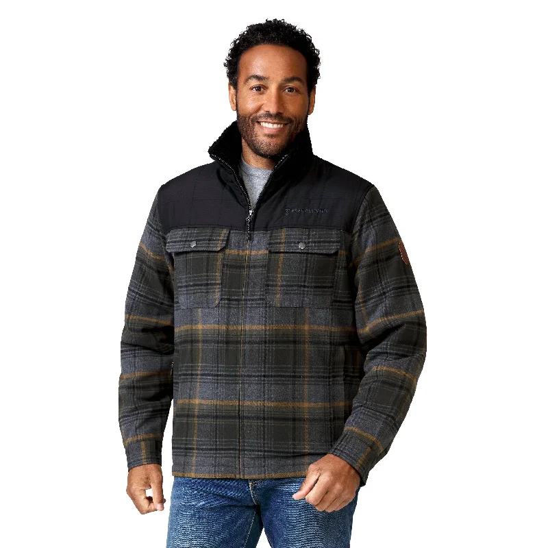 Checkered men jackets in a plaid pattern for a preppy appearance Men coats with a zip - out lining for easy cleaning and versatility Free Country Men's Woodsman Work Jacket