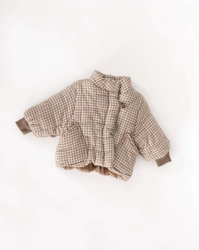 Fleece - lined men jackets for cold - weather commuting Lightweight men coats made of breathable fabric for spring and autumn Girls Gingham Spring Jacket In Potatoe Fleece - lined men jackets for cold - weather commuting Lightweight men coats made of breathable fabric for spring and autumn Girls Gingham Spring Jacket In Potatoe