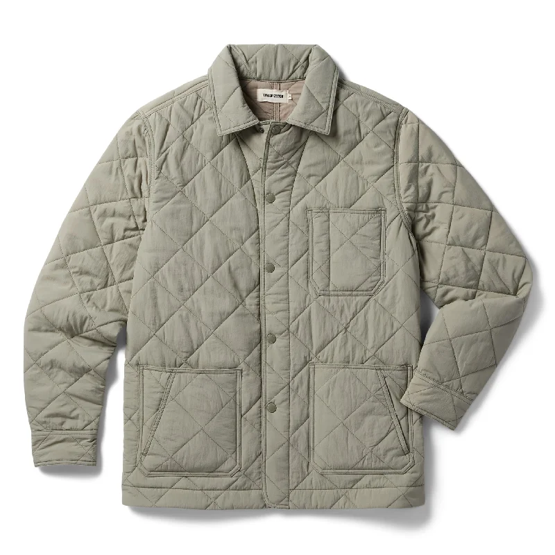 Checkered men jackets in a plaid pattern for a preppy appearance Men coats with a zip - out lining for easy cleaning and versatility The Ojai Jacket in Sagebrush Diamond Quilt Checkered men jackets in a plaid pattern for a preppy appearance Men coats with a zip - out lining for easy cleaning and versatility The Ojai Jacket in Sagebrush Diamond Quilt