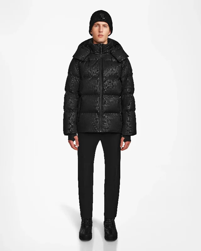 Tailored men jackets to pair with formal trousers for business meetings Men coats with a drawstring waist for a customizable fit DANIEL J MEN'S MONOGRAM DOWN PUFFER Tailored men jackets to pair with formal trousers for business meetings Men coats with a drawstring waist for a customizable fit DANIEL J MEN'S MONOGRAM DOWN PUFFER