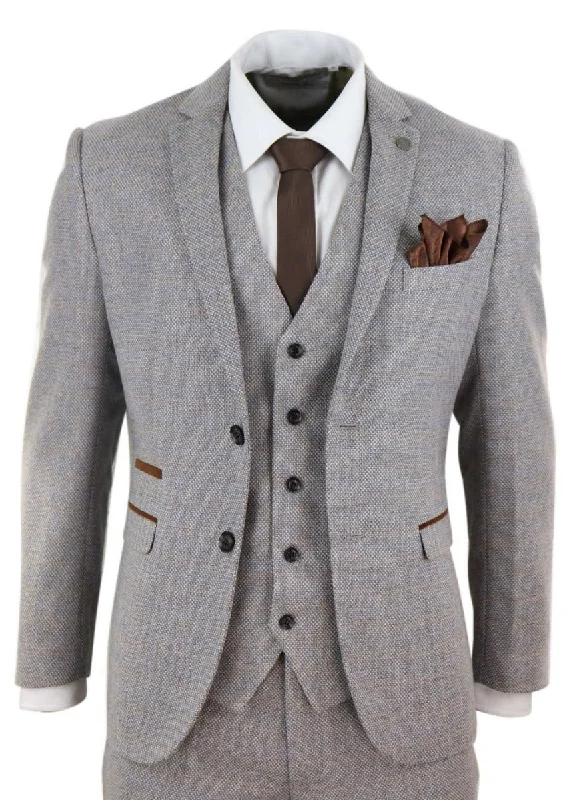 Performance - driven men jackets with breathable fabric for sports Men coats with a stand - up collar for a sleek and modern look Mens 3 Piece Cream Tweed Check Vintage Retro Suit Performance - driven men jackets with breathable fabric for sports Men coats with a stand - up collar for a sleek and modern look Mens 3 Piece Cream Tweed Check Vintage Retro Suit
