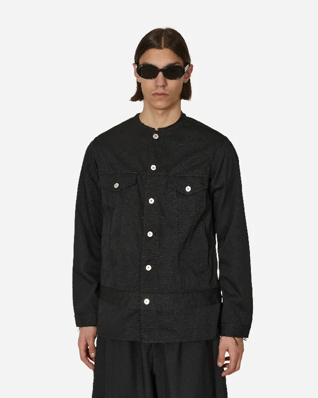 Tailored men jackets to pair with formal trousers for business meetings Men coats with a drawstring waist for a customizable fit Polyester Drill Jacket Black Tailored men jackets to pair with formal trousers for business meetings Men coats with a drawstring waist for a customizable fit Polyester Drill Jacket Black