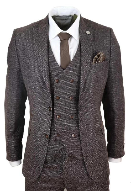 Performance - driven men jackets with breathable fabric for sports Men coats with a stand - up collar for a sleek and modern look Mens Brown Wool 3 Piece Suit Double Breasted Tweed Peaky Blinders 1920 Performance - driven men jackets with breathable fabric for sports Men coats with a stand - up collar for a sleek and modern look Mens Brown Wool 3 Piece Suit Double Breasted Tweed Peaky Blinders 1920