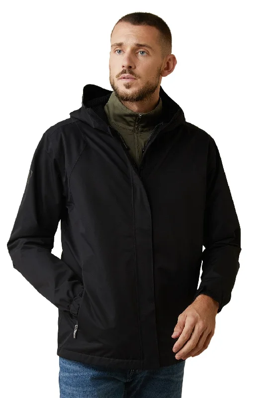Men jackets with a built - in hood that can be stowed away when not in use Men coats with a hooded design for added protection against the elements Ariat Mens Spectator Waterproof Jacket Men jackets with a built - in hood that can be stowed away when not in use Men coats with a hooded design for added protection against the elements Ariat Mens Spectator Waterproof Jacket