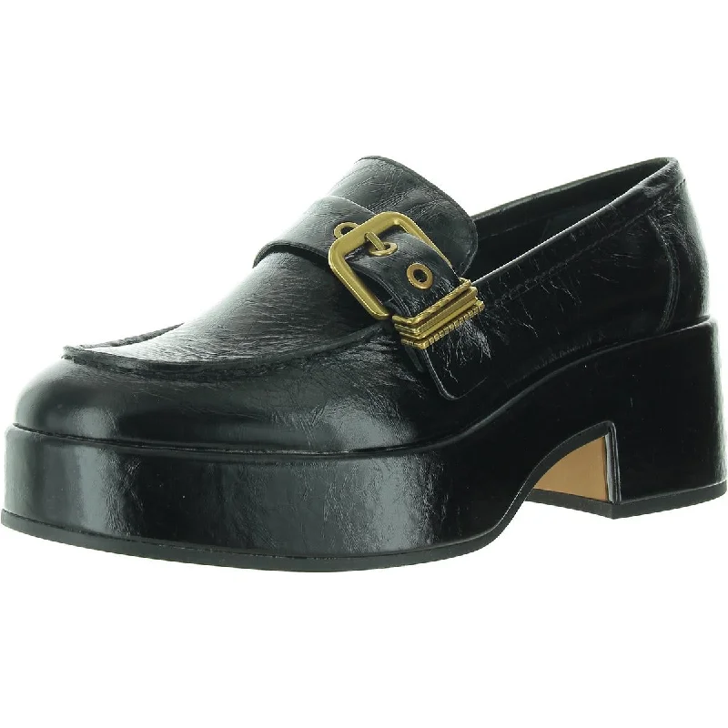 Dolce Vita Womens Yonder Buckle Leather Loafers