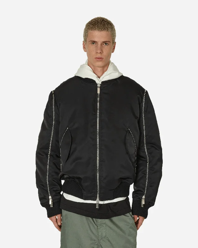 Men jackets with a hidden interior pocket for secure storage Men coats with multiple inner pockets for convenient storage of essentials Arrow Embroidered Zip Bomber Jacket Black Men jackets with a hidden interior pocket for secure storage Men coats with multiple inner pockets for convenient storage of essentials Arrow Embroidered Zip Bomber Jacket Black