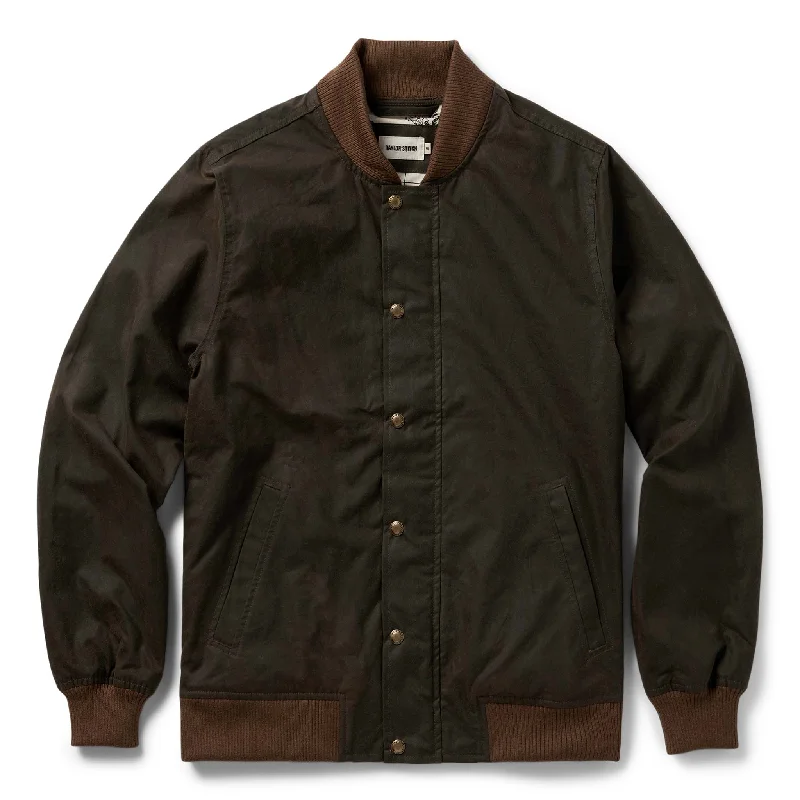 Denim men jackets with embroidered patches for a personalized touch Men coats with a detachable faux - fur collar for a trendy and warm touch The Bomber Jacket in Bark EverWax Denim men jackets with embroidered patches for a personalized touch Men coats with a detachable faux - fur collar for a trendy and warm touch The Bomber Jacket in Bark EverWax