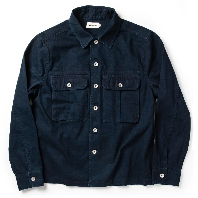Plus - size men jackets with adjustable drawstrings for a comfortable fit Men coats with a wind - resistant outer layer for blustery weather The HBT Jacket in Washed Navy Plus - size men jackets with adjustable drawstrings for a comfortable fit Men coats with a wind - resistant outer layer for blustery weather The HBT Jacket in Washed Navy