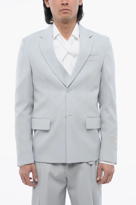 Embroidered men jackets with intricate floral designs for a unique aesthetic Men coats with a soft fleece interior for extra warmth and comfort Off-White Relax Fit Blazer With Flap Pockets Embroidered men jackets with intricate floral designs for a unique aesthetic Men coats with a soft fleece interior for extra warmth and comfort Off-White Relax Fit Blazer With Flap Pockets