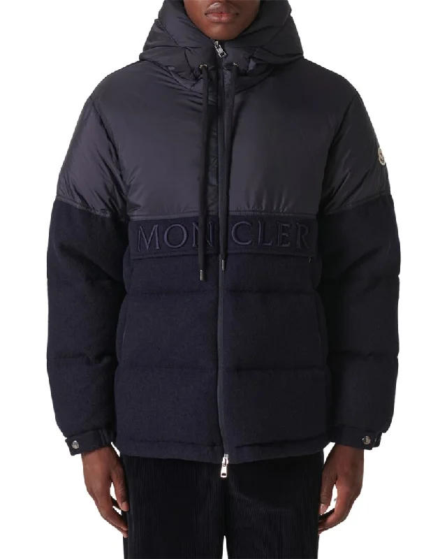 Denim men jackets with embroidered patches for a personalized touch Men coats with a detachable faux - fur collar for a trendy and warm touch Moncler Andres Down Jacket Denim men jackets with embroidered patches for a personalized touch Men coats with a detachable faux - fur collar for a trendy and warm touch Moncler Andres Down Jacket