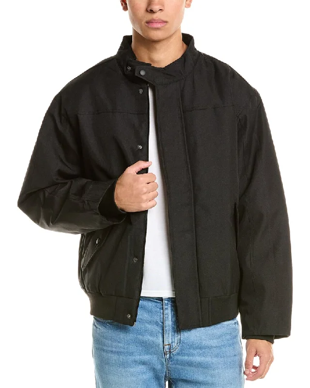 Hooded men jackets with a detachable faux - fur trim for added warmth Men coats with a quilted pattern for added texture and warmth American Stitch Jacket