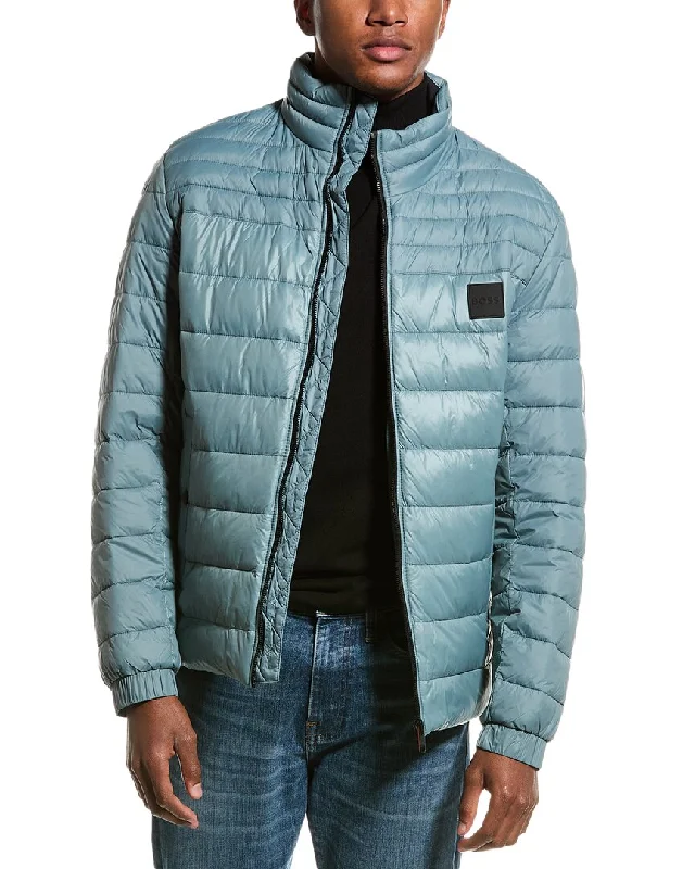 Men jackets with a built - in hood that can be stowed away when not in use Men coats with a hooded design for added protection against the elements BOSS Hugo Boss Oden Puffer Jacket Men jackets with a built - in hood that can be stowed away when not in use Men coats with a hooded design for added protection against the elements BOSS Hugo Boss Oden Puffer Jacket