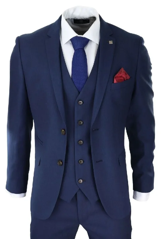 Tailored men jackets to pair with formal trousers for business meetings Men coats with a drawstring waist for a customizable fit Mens 3 Piece Navy Blue Classic Retro Suit Tailored men jackets to pair with formal trousers for business meetings Men coats with a drawstring waist for a customizable fit Mens 3 Piece Navy Blue Classic Retro Suit