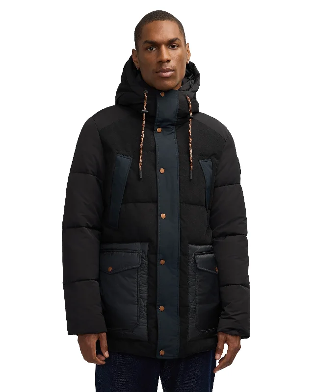 Men jackets with a media - friendly pocket for easy access to gadgets Men coats made from recycled materials for an eco - friendly choice Scotch & Soda Men's Arza Mixed Media Quilted Parka With Adjustable Hood Men jackets with a media - friendly pocket for easy access to gadgets Men coats made from recycled materials for an eco - friendly choice Scotch & Soda Men's Arza Mixed Media Quilted Parka With Adjustable Hood