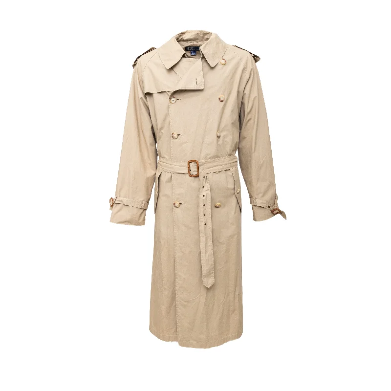 Slim - fit leather men jackets with a distressed finish for a rugged look Stylish men coats with a double - breasted design for a formal look Polo Ralph Lauren Khaki Trench Coat - '10s Slim - fit leather men jackets with a distressed finish for a rugged look Stylish men coats with a double - breasted design for a formal look Polo Ralph Lauren Khaki Trench Coat - '10s
