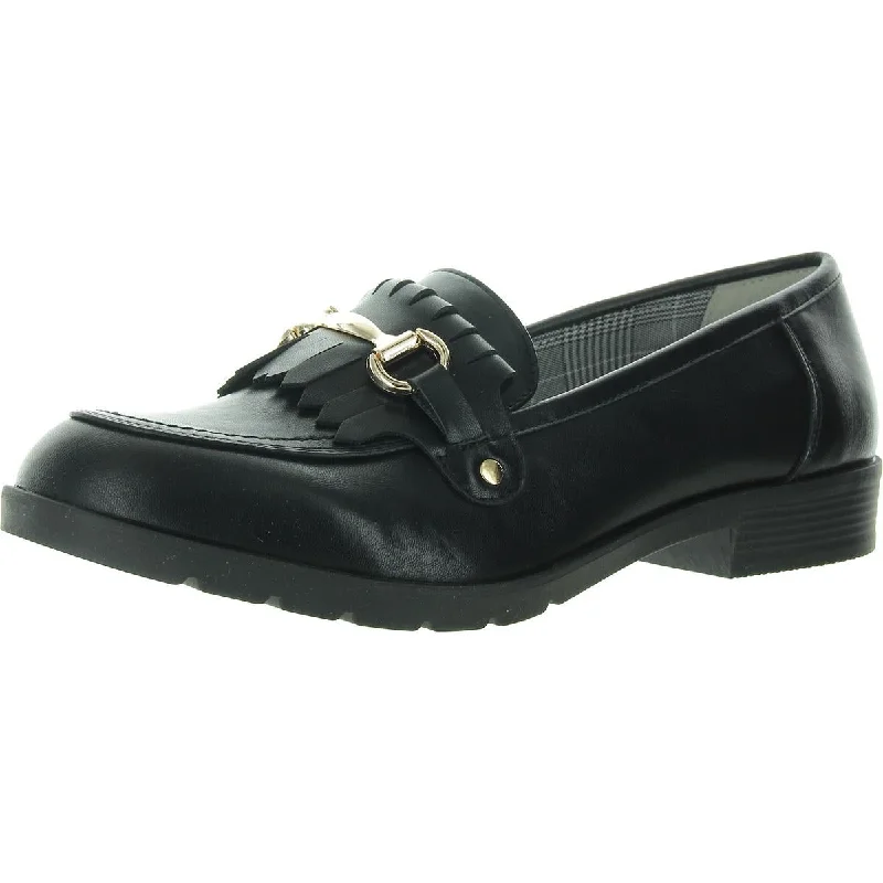 Cliffs by White Mountain Womens Galeena Embellished Faux Leather Loafers