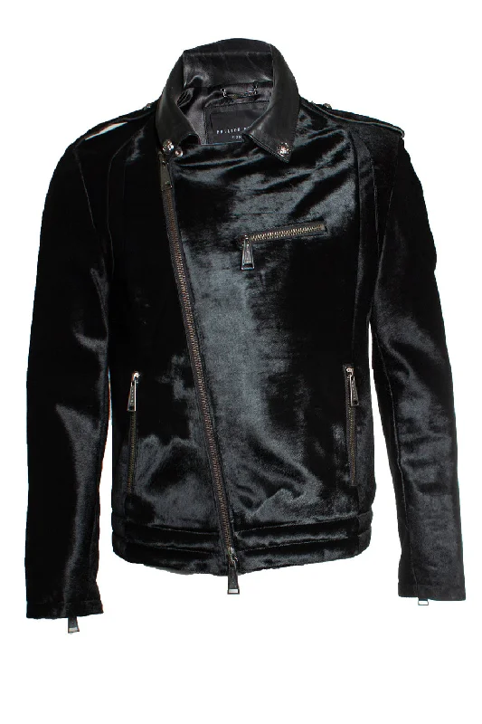 Bomber men jackets with ribbed cuffs for a classic 80s style Slim - fit men coats in navy blue for a classic and sophisticated appearance Ponyskin zipper jacket Bomber men jackets with ribbed cuffs for a classic 80s style Slim - fit men coats in navy blue for a classic and sophisticated appearance Ponyskin zipper jacket