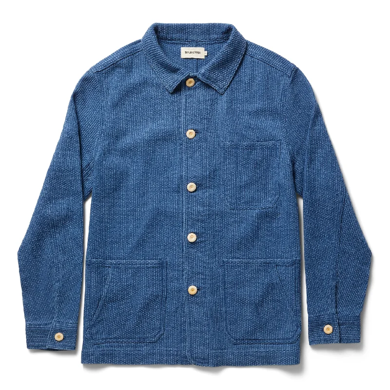 Men jackets with a zip - off sleeves to convert to a vest Camouflage men coats for outdoor enthusiasts and hunters The Ojai Jacket in Washed Indigo Sashiko Men jackets with a zip - off sleeves to convert to a vest Camouflage men coats for outdoor enthusiasts and hunters The Ojai Jacket in Washed Indigo Sashiko