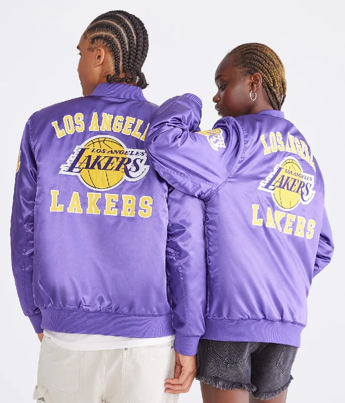 Stretch - fabric men jackets for unrestricted movement during workouts Men coats with a quick - drying feature for active lifestyles Aeropostale Los Angeles Lakers Bomber Jacket Stretch - fabric men jackets for unrestricted movement during workouts Men coats with a quick - drying feature for active lifestyles Aeropostale Los Angeles Lakers Bomber Jacket