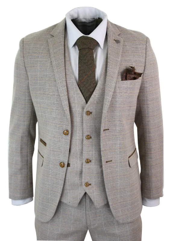 Men jackets with a built - in hood that can be stowed away when not in use Men coats with a hooded design for added protection against the elements Holland Check Tweed Beige 3 Piece Suit Men jackets with a built - in hood that can be stowed away when not in use Men coats with a hooded design for added protection against the elements Holland Check Tweed Beige 3 Piece Suit
