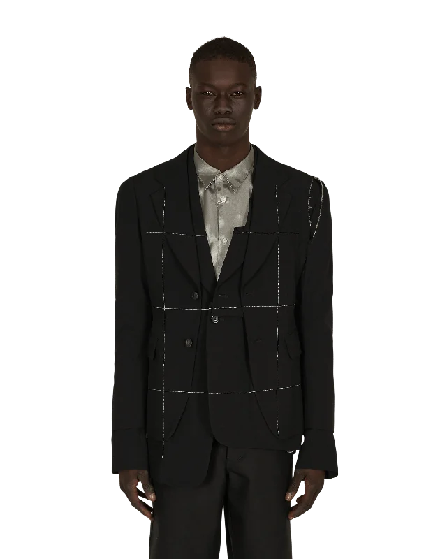 Fleece - lined men jackets for cold - weather commuting Lightweight men coats made of breathable fabric for spring and autumn Deconstructed Blazer Black Fleece - lined men jackets for cold - weather commuting Lightweight men coats made of breathable fabric for spring and autumn Deconstructed Blazer Black