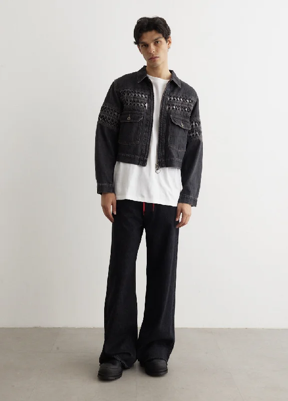 Lightweight men jackets made from recycled nylon for eco - friendly travel Men coats with a contrasting trim for a fashion - forward aesthetic 11.5oz Black Denim Gypsy Drizzler Jacket Lightweight men jackets made from recycled nylon for eco - friendly travel Men coats with a contrasting trim for a fashion - forward aesthetic 11.5oz Black Denim Gypsy Drizzler Jacket