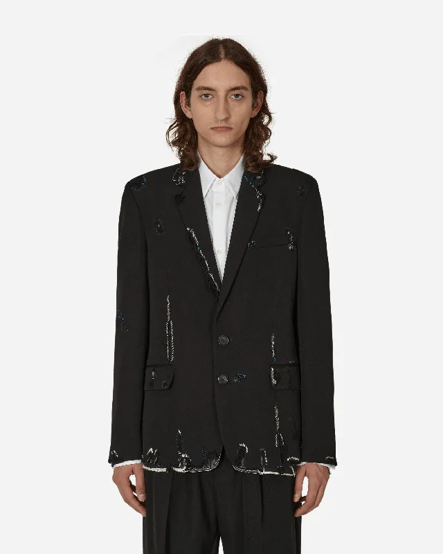 Lightweight men jackets made from recycled nylon for eco - friendly travel Men coats with a contrasting trim for a fashion - forward aesthetic Wool Convertible Blazer Black Lightweight men jackets made from recycled nylon for eco - friendly travel Men coats with a contrasting trim for a fashion - forward aesthetic Wool Convertible Blazer Black