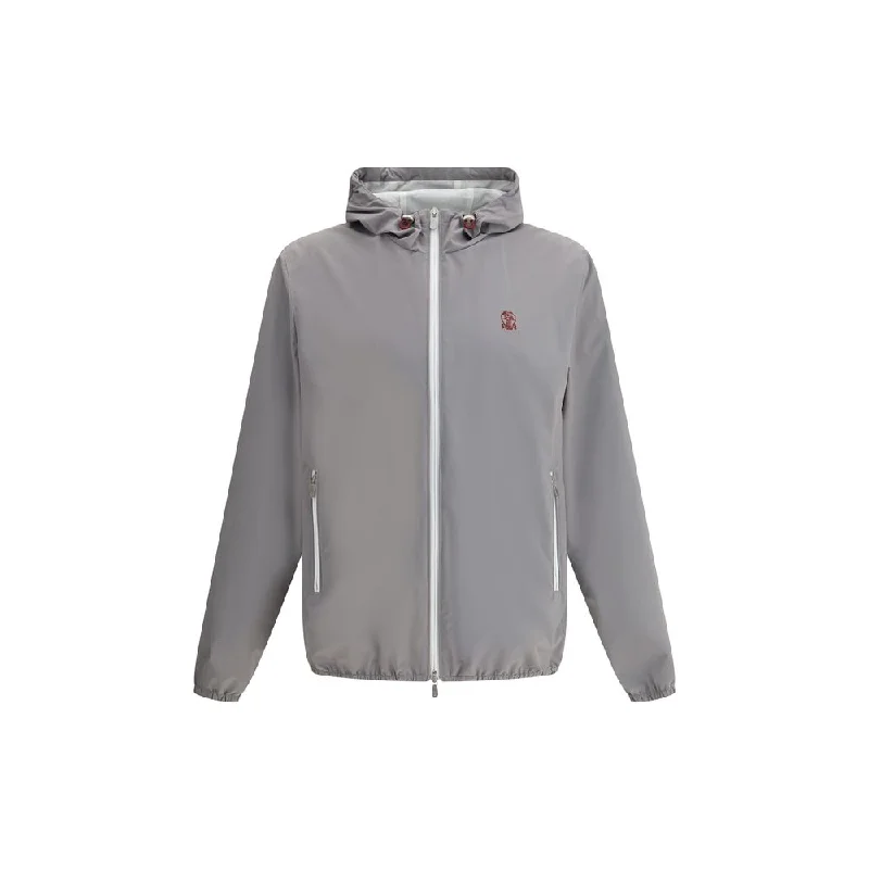 Waterproof men jackets with taped seams for heavy rain protection Men coats made of high - quality leather for a rugged and durable option Brunello Cucinelli Waterproof Jacket with Men's hood