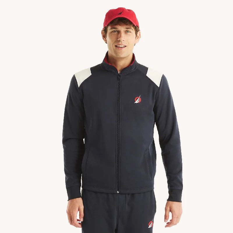 Stretch - fabric men jackets for unrestricted movement during workouts Men coats with a quick - drying feature for active lifestyles Nautica Mens Full-Zip Mock Neck Track Jacket Stretch - fabric men jackets for unrestricted movement during workouts Men coats with a quick - drying feature for active lifestyles Nautica Mens Full-Zip Mock Neck Track Jacket