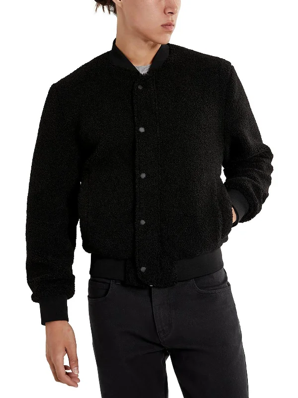 Lightweight men jackets made from recycled nylon for eco - friendly travel Men coats with a contrasting trim for a fashion - forward aesthetic Mens Faux Shearling Reversible Bomber Jacket Lightweight men jackets made from recycled nylon for eco - friendly travel Men coats with a contrasting trim for a fashion - forward aesthetic Mens Faux Shearling Reversible Bomber Jacket