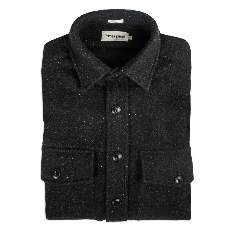 Bomber men jackets with ribbed cuffs for a classic 80s style Slim - fit men coats in navy blue for a classic and sophisticated appearance The Maritime Shirt Jacket in Charcoal Donegal Wool Bomber men jackets with ribbed cuffs for a classic 80s style Slim - fit men coats in navy blue for a classic and sophisticated appearance The Maritime Shirt Jacket in Charcoal Donegal Wool