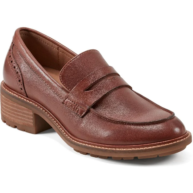 Earth Womens Lindy Solid Leather Loafers