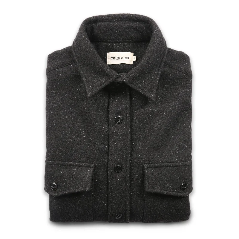 Men jackets with a built - in hood that can be stowed away when not in use Men coats with a hooded design for added protection against the elements The Maritime Shirt Jacket in Charcoal Men jackets with a built - in hood that can be stowed away when not in use Men coats with a hooded design for added protection against the elements The Maritime Shirt Jacket in Charcoal