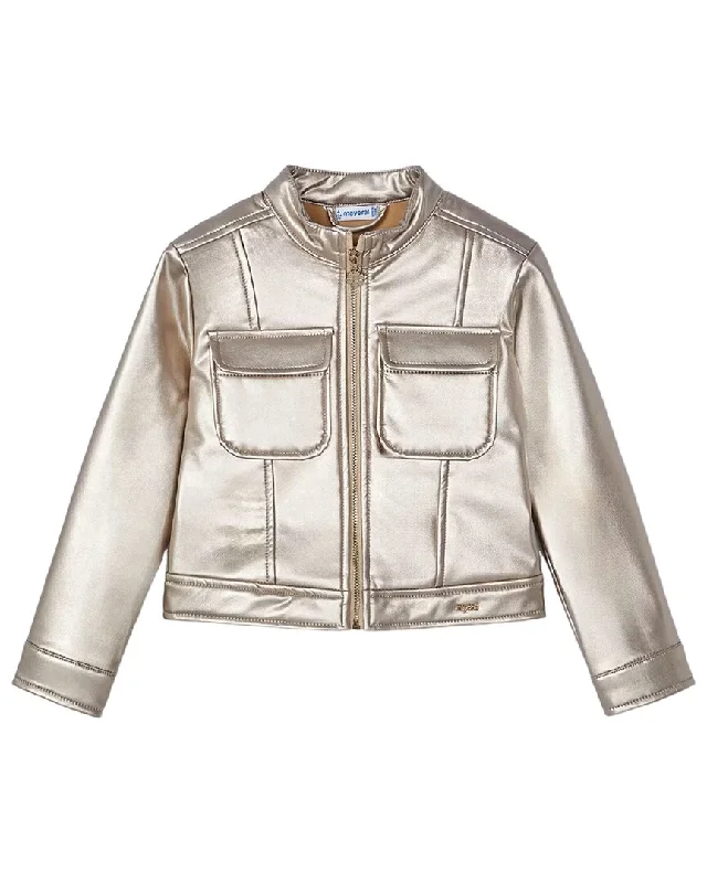 Embroidered men jackets with intricate floral designs for a unique aesthetic Men coats with a soft fleece interior for extra warmth and comfort Mayoral Metallic Biker Jacket Embroidered men jackets with intricate floral designs for a unique aesthetic Men coats with a soft fleece interior for extra warmth and comfort Mayoral Metallic Biker Jacket