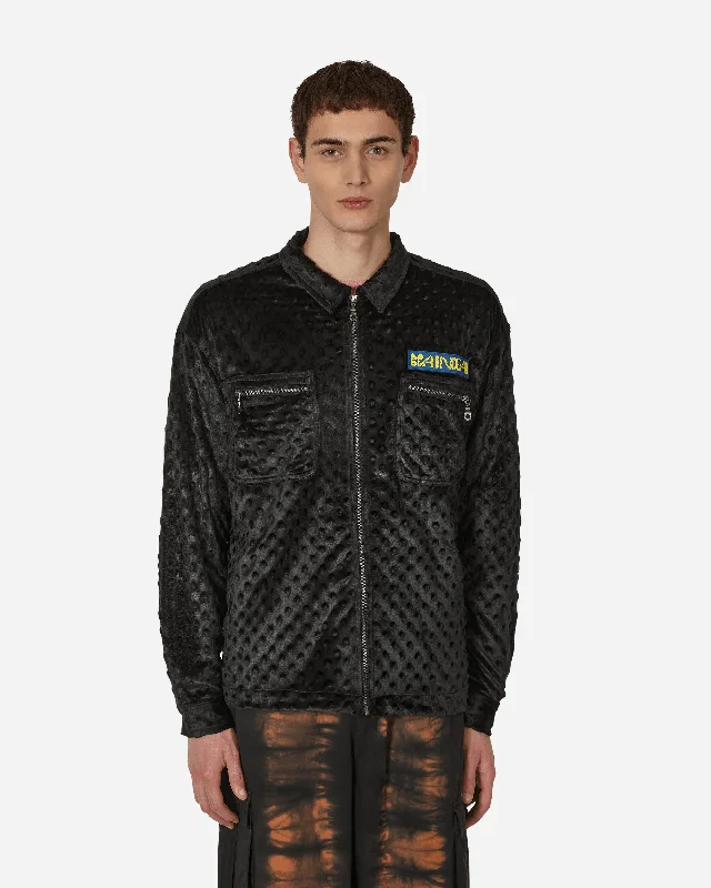 Denim men jackets with embroidered patches for a personalized touch Men coats with a detachable faux - fur collar for a trendy and warm touch Embossed Fur Full Zip Jacket Black Denim men jackets with embroidered patches for a personalized touch Men coats with a detachable faux - fur collar for a trendy and warm touch Embossed Fur Full Zip Jacket Black