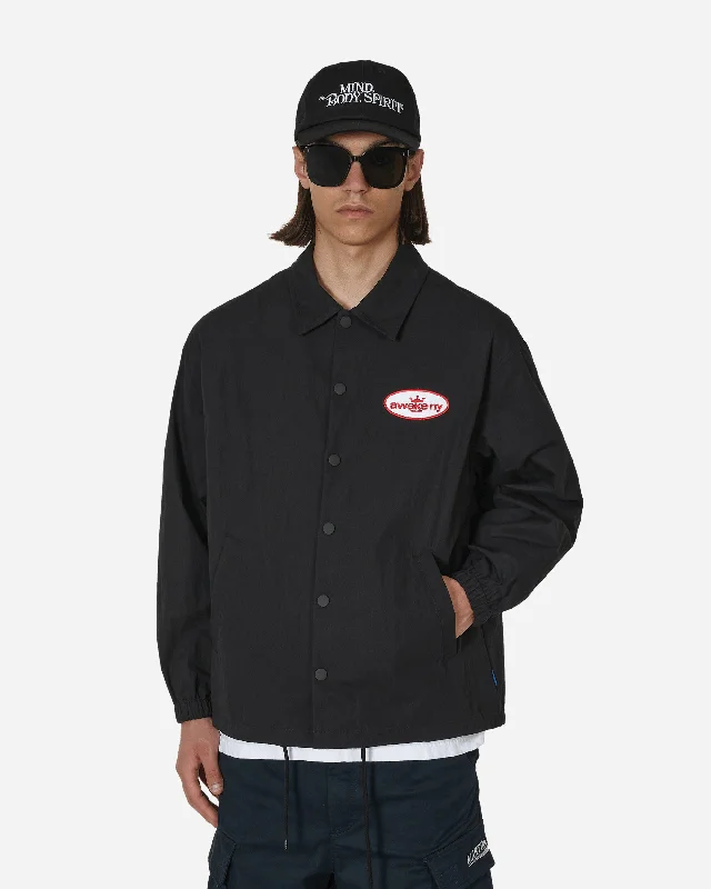 Fleece - lined men jackets for cold - weather commuting Lightweight men coats made of breathable fabric for spring and autumn King Logo Twill Coaches Jacket Charcoal Fleece - lined men jackets for cold - weather commuting Lightweight men coats made of breathable fabric for spring and autumn King Logo Twill Coaches Jacket Charcoal