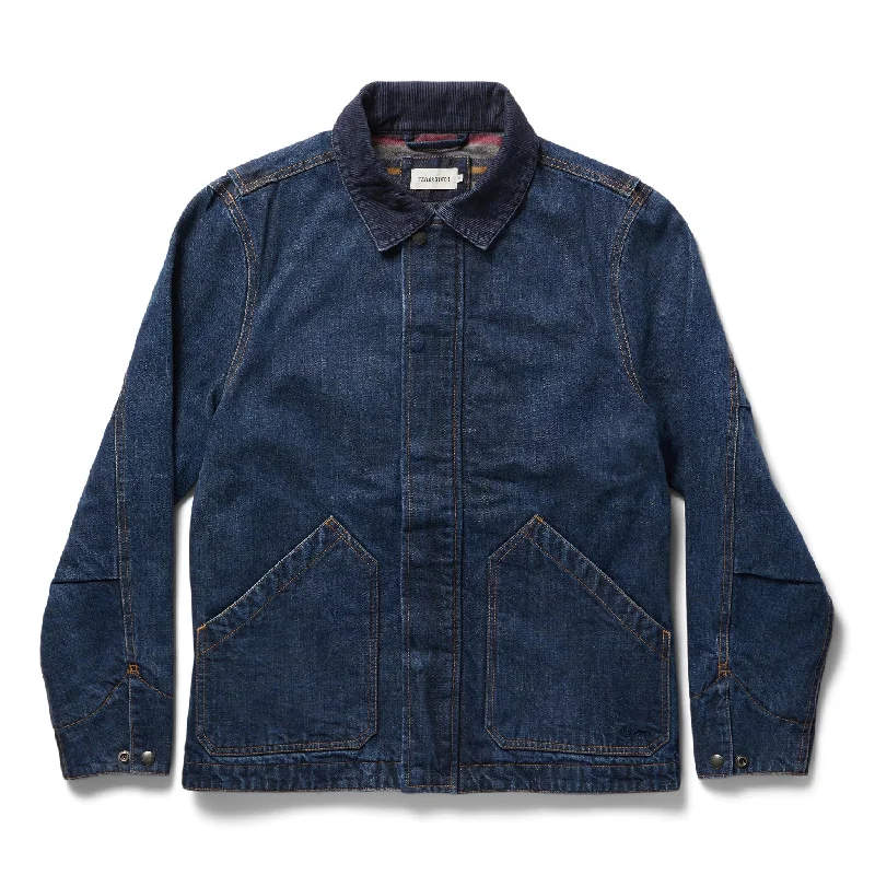 Men jackets with a built - in hood that can be stowed away when not in use Men coats with a hooded design for added protection against the elements The Workhorse Jacket in Marlowe Wash Denim Men jackets with a built - in hood that can be stowed away when not in use Men coats with a hooded design for added protection against the elements The Workhorse Jacket in Marlowe Wash Denim