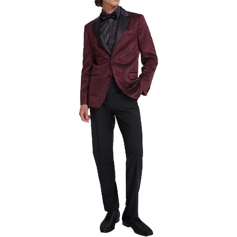 Tailored men jackets to pair with formal trousers for business meetings Men coats with a drawstring waist for a customizable fit Mens Printed Polyester Two-Button Suit Tailored men jackets to pair with formal trousers for business meetings Men coats with a drawstring waist for a customizable fit Mens Printed Polyester Two-Button Suit